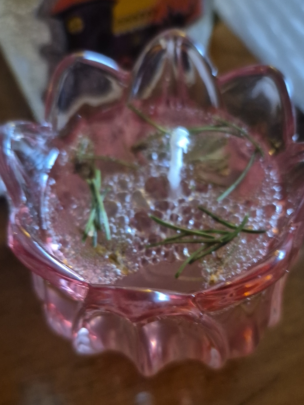 Pink Glass Lotus Candle Holder - Unbranded